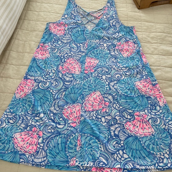 Lilly Pulitzer Kristen dress size large in blue haven raising shell print - Picture 6 of 6